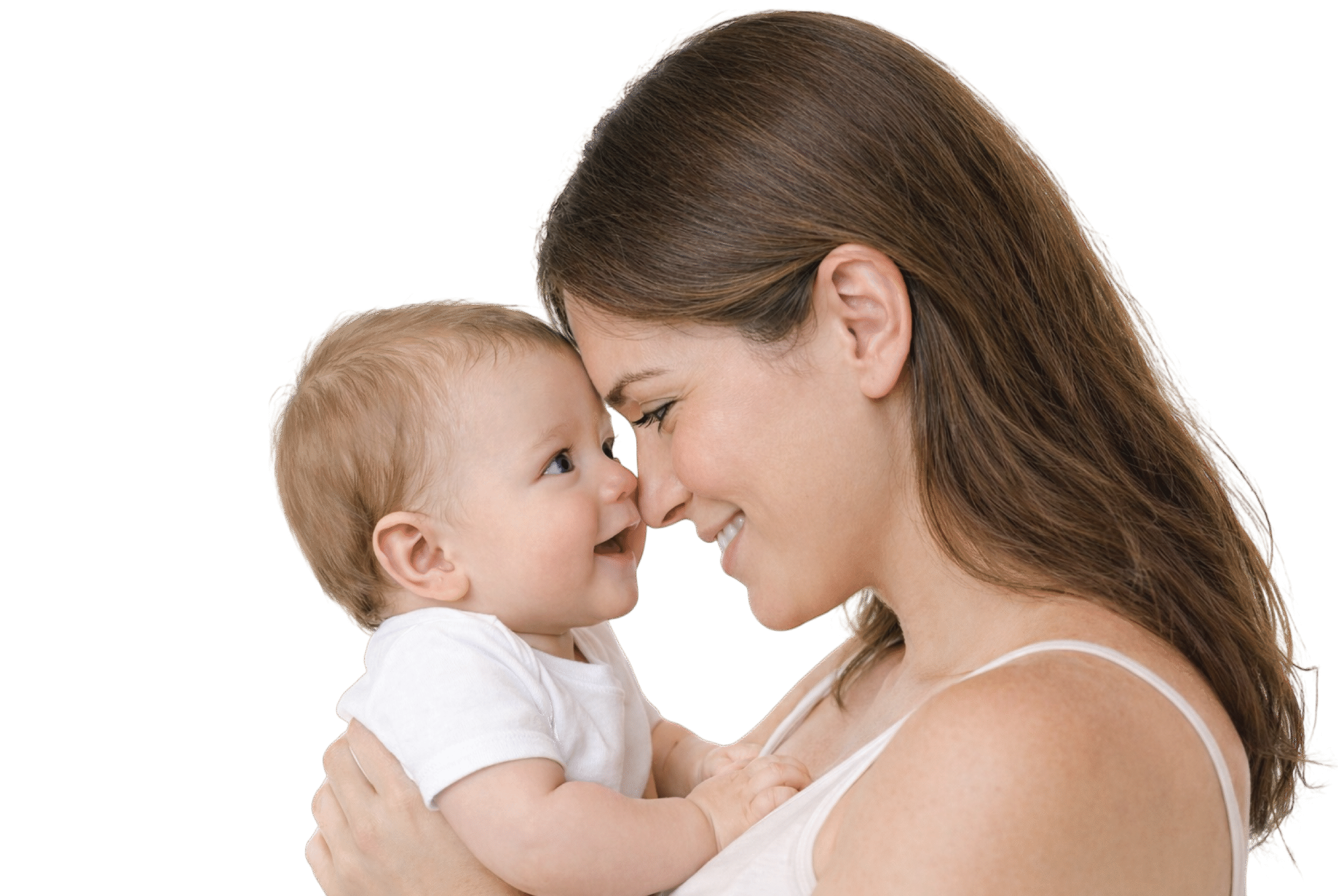 Mamá y bebé con espejo