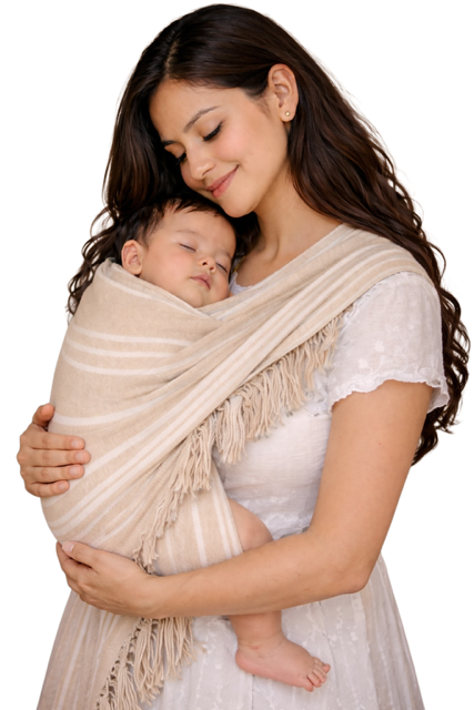 Mamá y bebé con lámpara