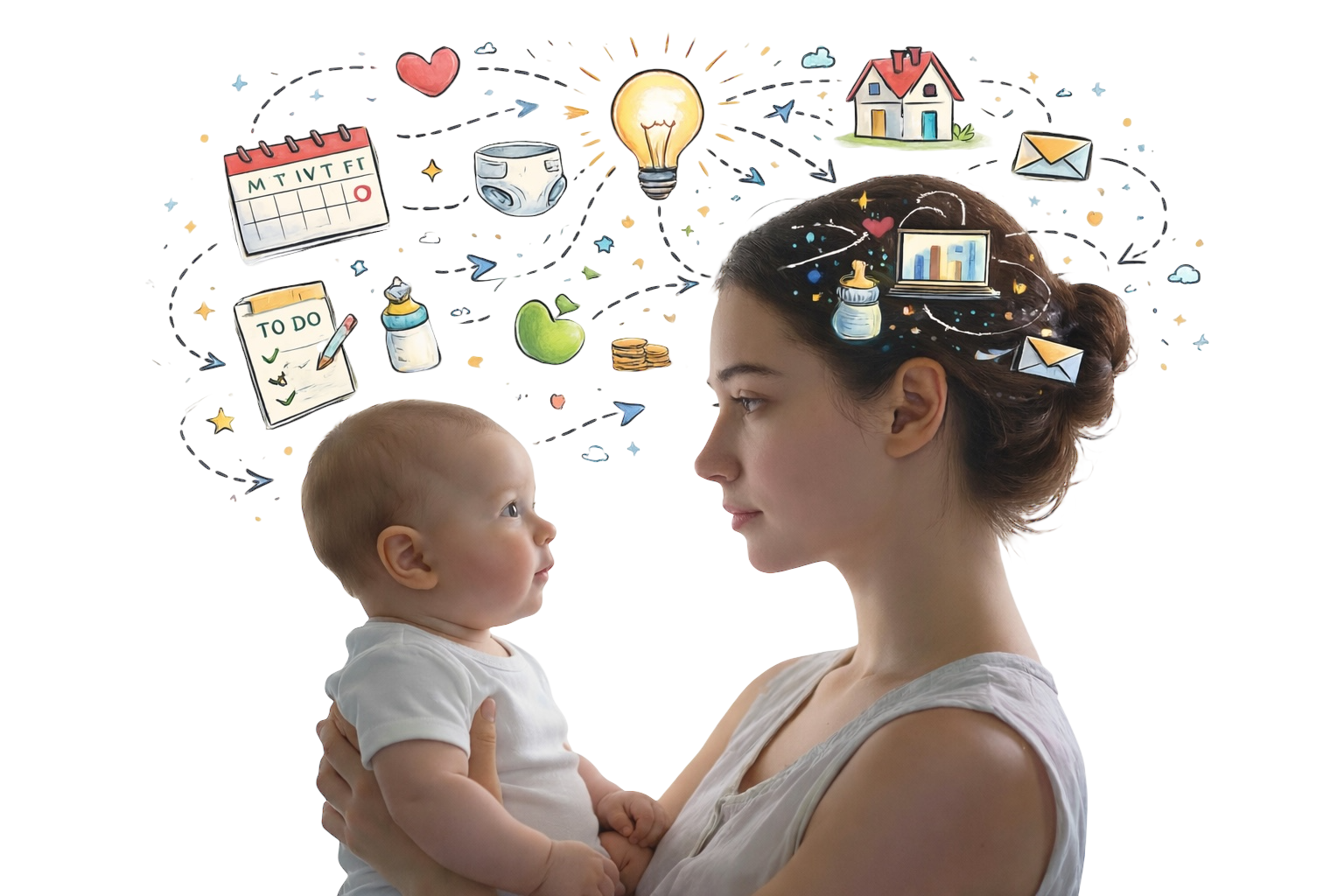 Mamá creando organizador