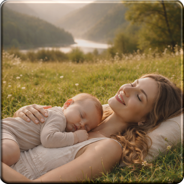Mamá y bebé con marcos