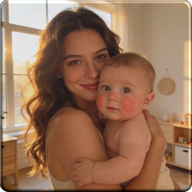 Mamá y bebé con organizador