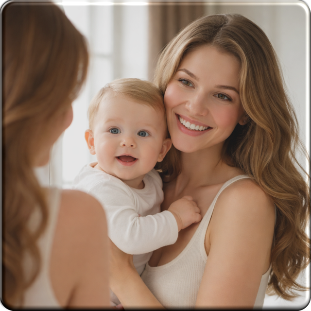 Mamá y bebé con nombre